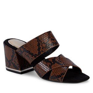 NEW KENNETH COLE NEW YORK Women Maisie Snakeskin Cross Strap Slide Dress Heels